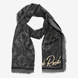Black Paisley Foil Guitar Scarf