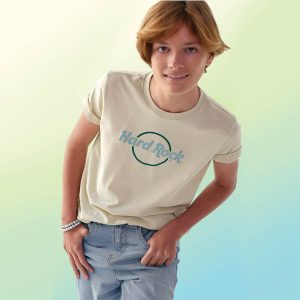 Youth Fit Pop of Color Tee in Natural Beige