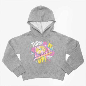 Rock Kids Turn It Up Turntable Hoodie in Gray