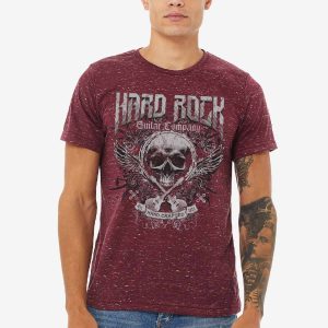 Guitar Company Relaxed Fit Skull Tee in Marbled Maroon