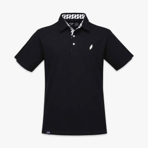 Grateful Dead Simple Bolt Pique Polo in Black