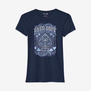 Casino Metallic Spade Women's Navy Tee